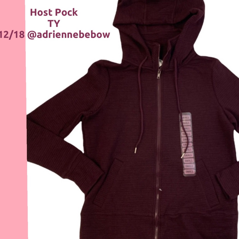 Active Life Ribbed Cotton Blend Full Zip V-neck Hooded Jacket New! - Picture 1 of 11